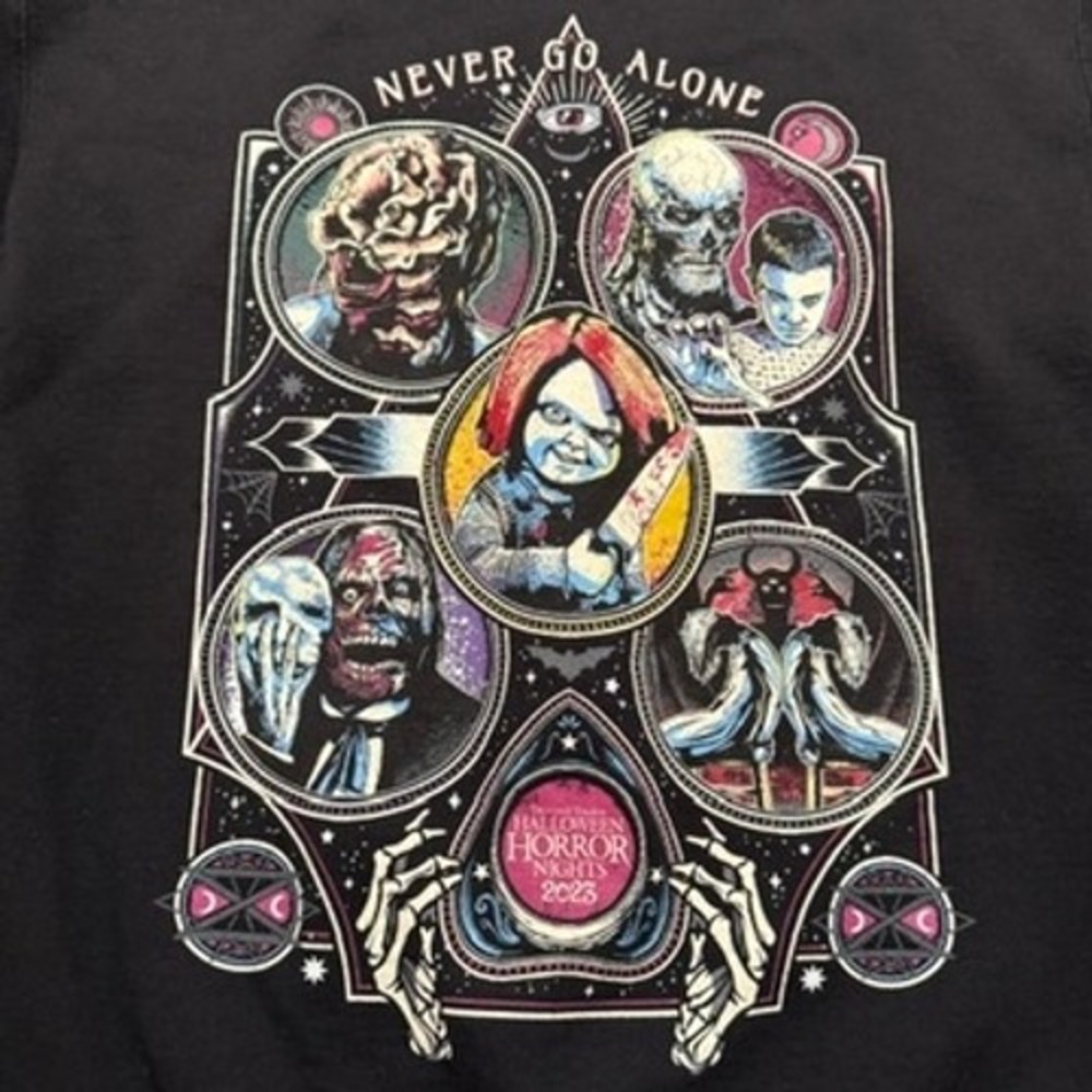 Universal Studios Halloween Horror Nights Hoodie Mens Medium Black 2023 Netflix